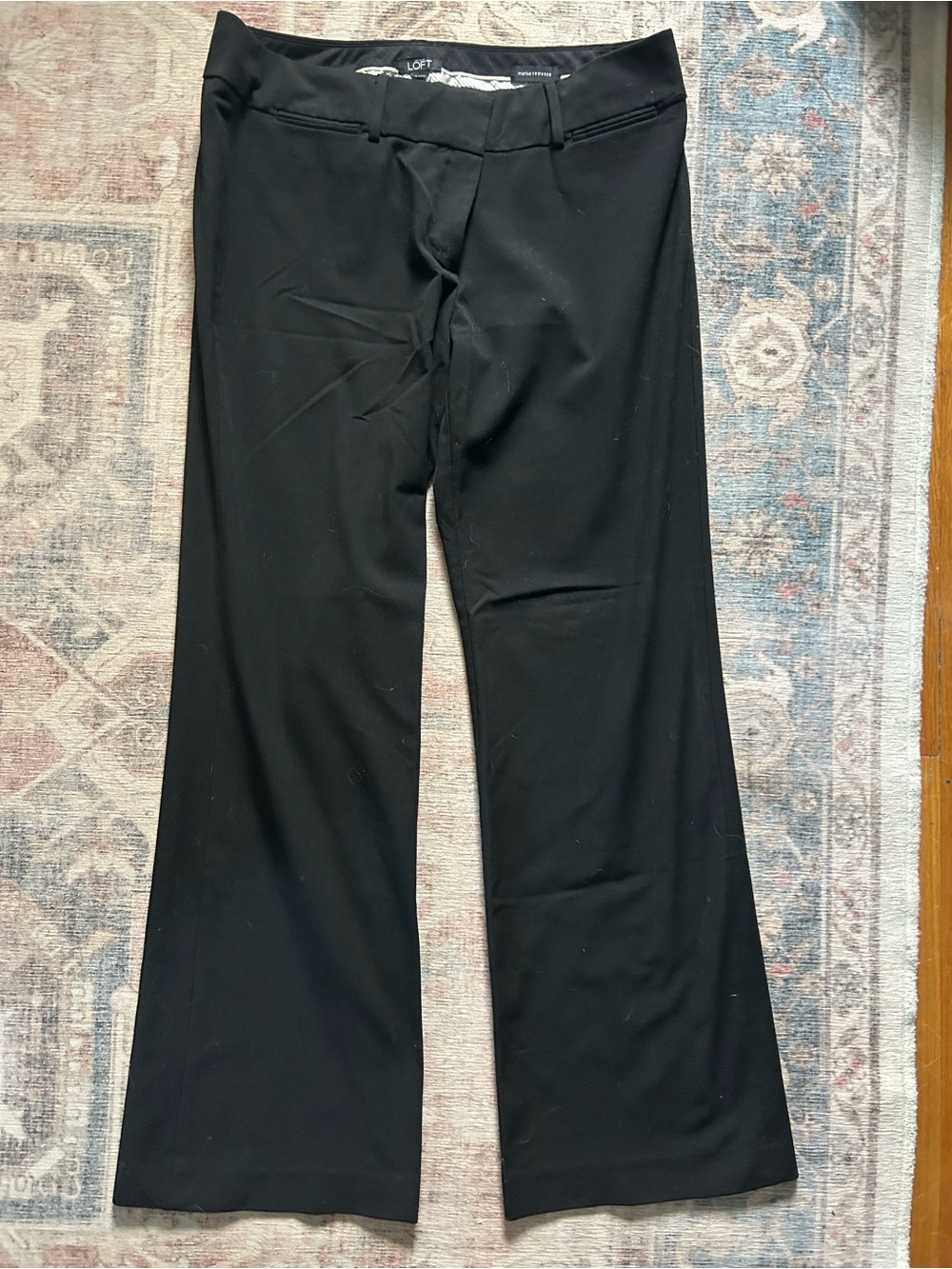 Ann Taylor LOFT Black wide leg Marisa  trouser Dress Pants size 12
